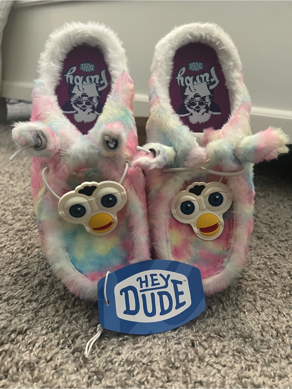 Hey Dude Shoes Wendy Slip Furby Rainbow Womens Size 7